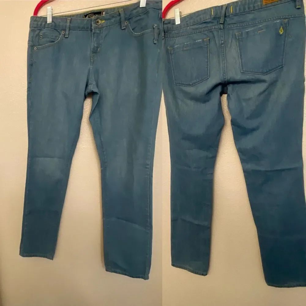 Volcom Colette Skinny denim Jeans mid rise 100% cotton medium wash Size 11